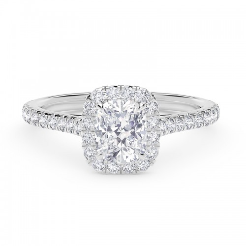 De Beers Forevermark Cushion Diamond Engagement Ring